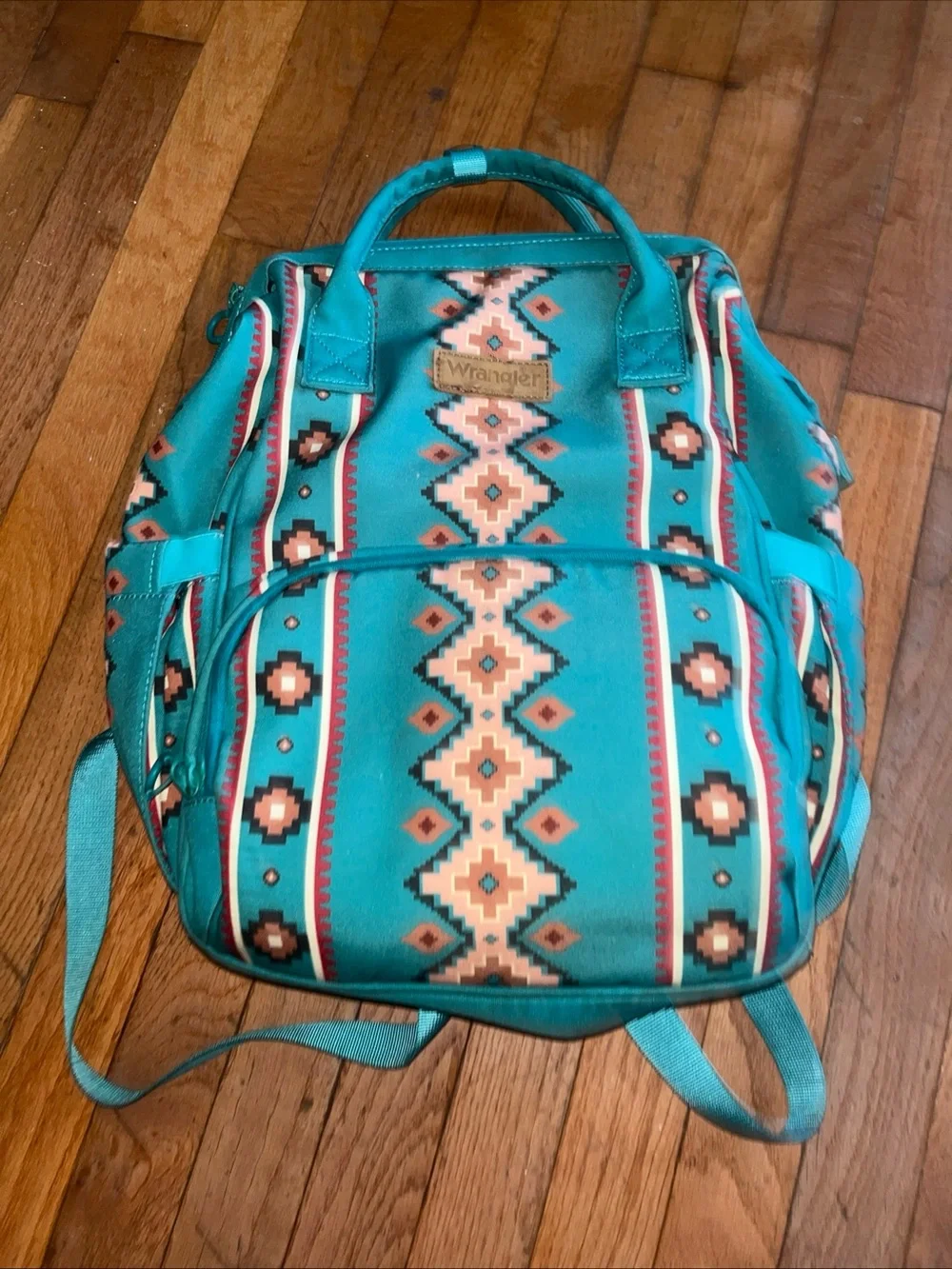 Wrangler Montana West Backpack Baby Bag Turquoise Aztec Southwest Print